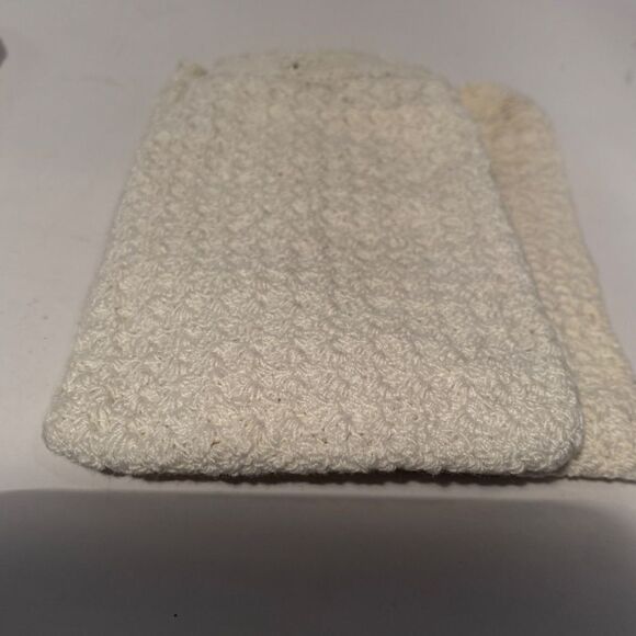 1367 Set of 3 Hand Crocheted Vintage White Cotton Lined Jewelry Bags - Picture 3 of 10